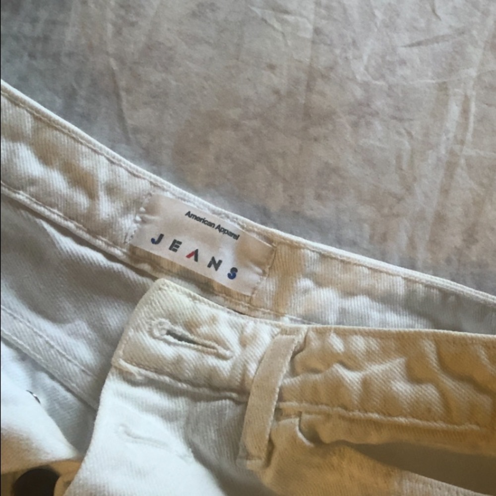 American apparel white jean shorts